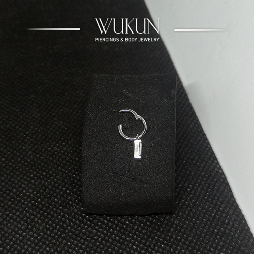 حلق فضة 925s بفص معلق موديل 9256