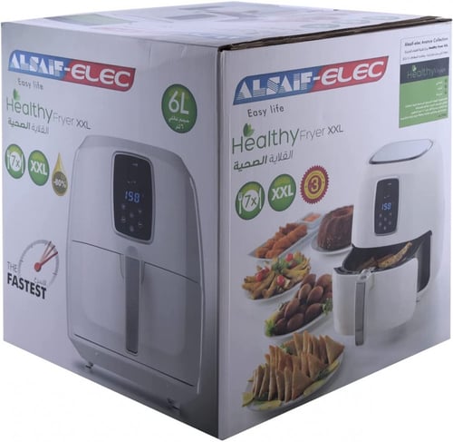 قلاية السيف الصحية بدون زيت ديجيتال 6لتر ابيض