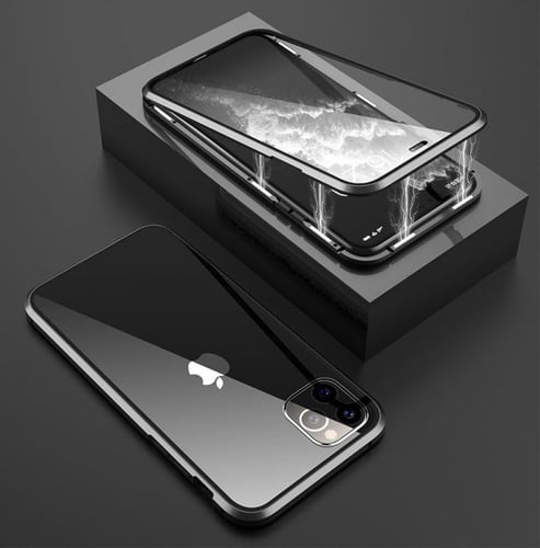 جراب مغناطيسي معدني لهاتف iPhone 12 و 12 pro جراب...