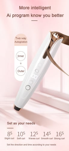 جهاز تجعيد الشعر مكواة تجعيد الشعر اللاسلكي شاشة L...