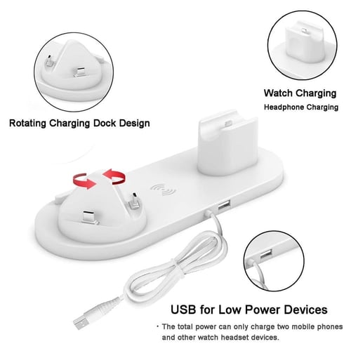 شاحن لاسلكي ، محطة شحن لاسلكي سريعة 6 في 1 لساعة A...