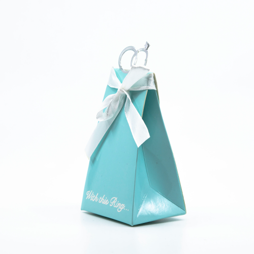 مجموعة 10 علب توزيعات خواتم الزواج الأزرق