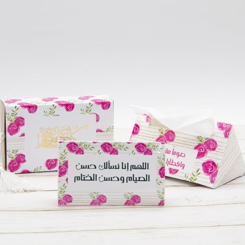 4 علب مناديل ورد قرقيعان العصري