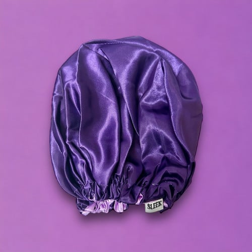 Double face satin hat - purple