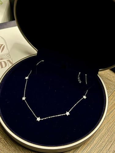 قلادة Classic Stars مطلي بالفضة استرلينية عيار 925