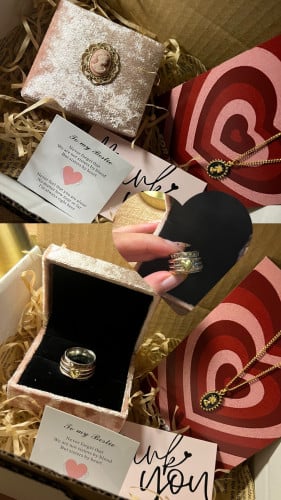 بكج ستايل فكتوري قلاده مطليه ذهب وخاتم بعباره خاصه