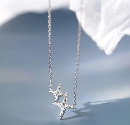 قلاده النجوم لامعه فضه عيار ٩٢٥