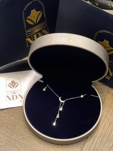 قلادة نجوم وقمر فضة استرلينة عيار 925