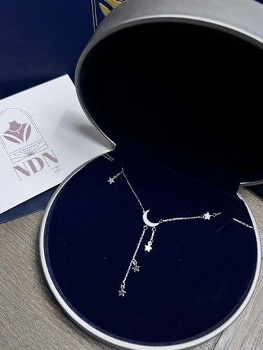 قلادة نجوم وقمر فضة استرلينة عيار 925