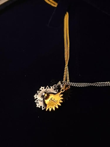 قلادتين الشمس والقمر فضه عيار 925