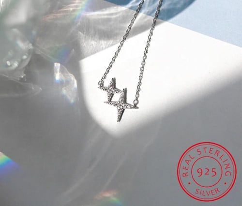 قلاده النجوم لامعه فضه عيار ٩٢٥