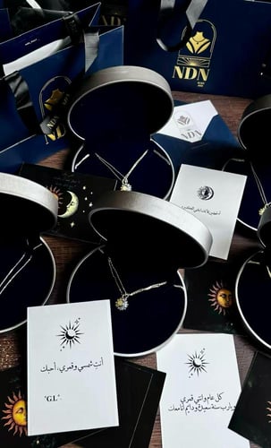 قلادتين الشمس والقمر فضه عيار 925