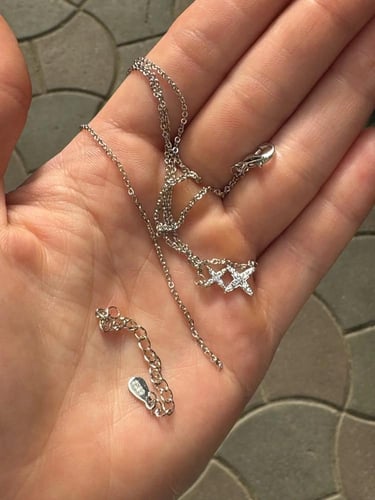 قلاده النجوم لامعه فضه عيار ٩٢٥