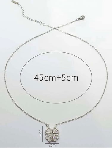 قلاده القلوب المرتبطه مطلي فضه عيار 925