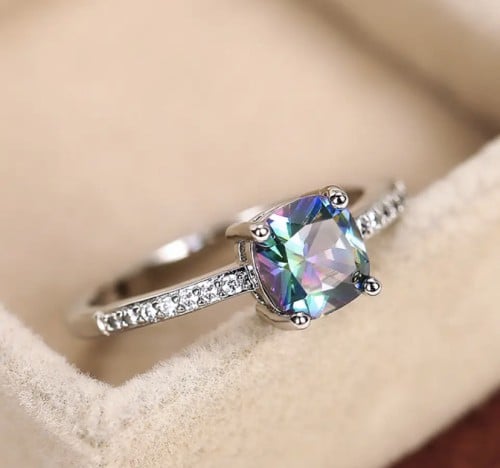 خاتم الفضه المطليه لامع بعيار 925