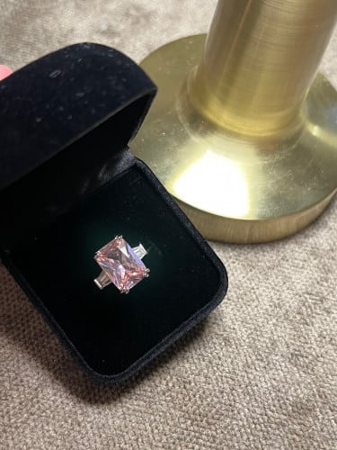 خاتم حجر الزريكون فضه عيار 925