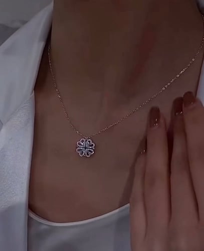 قلاده القلوب المرتبطه مطلي فضه عيار 925