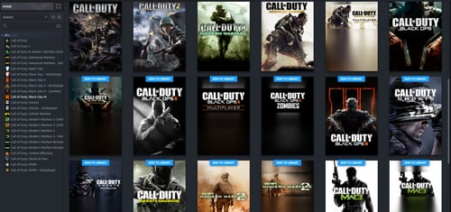 بكج اجزاء كود >14 جزء Call of Duty