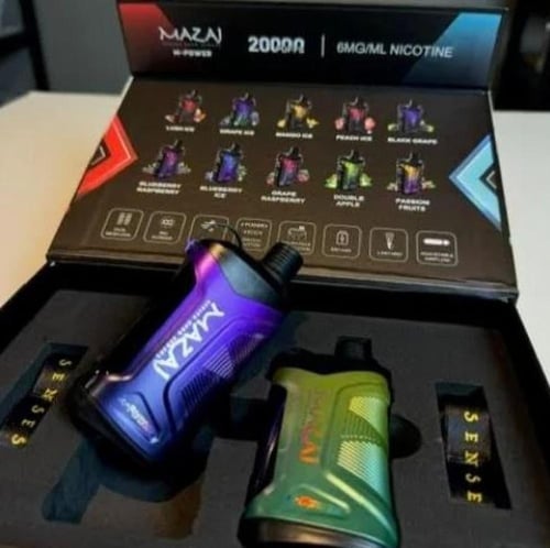 شيشة مزاج ام باور 20000 شفطة 6 نيكوتين - mazaj m p...