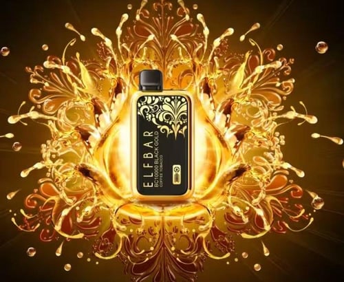 الف بار اسود ذهبي 10000 شفطة - Elfbar Black Gold 1...