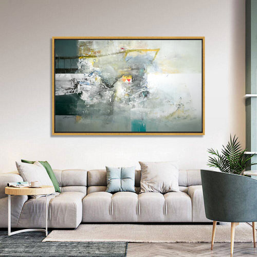 لوحة فنية تجريدية ألوان مختلطة