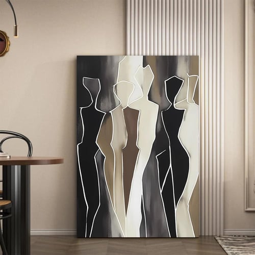 لوحة فنية قماشية بنية اللون