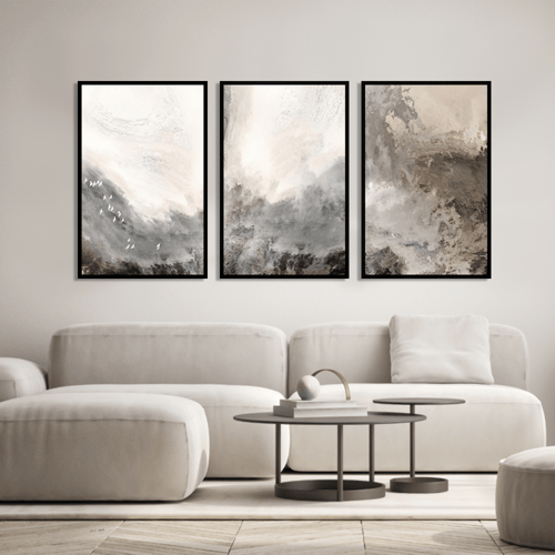 لوحات ثلاثية تجريدية مودرن