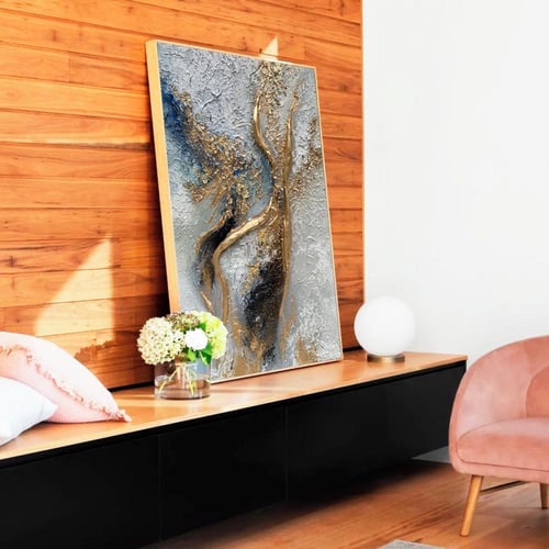 لوحة تجريدية بألوان طبيعية