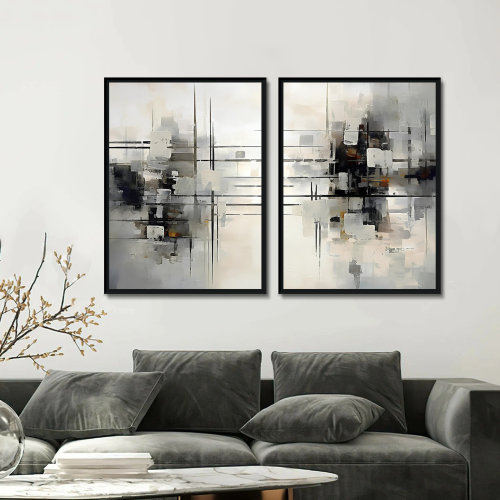 لوحات ثنائية تجريدية كانفس