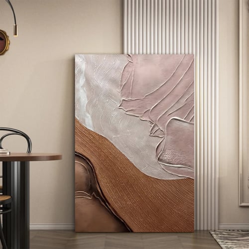 لوحة تجريدية وخطوط متموجة