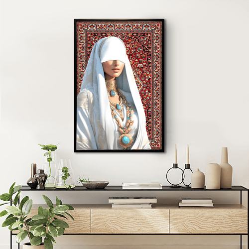 لوحة قماشية بتصميم فتاة