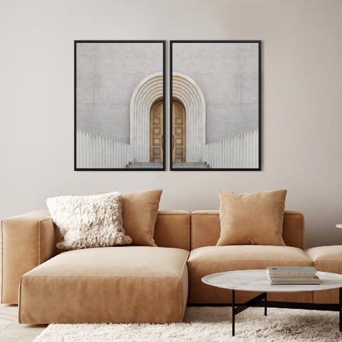 لوحات ثنائية لباب مقوس