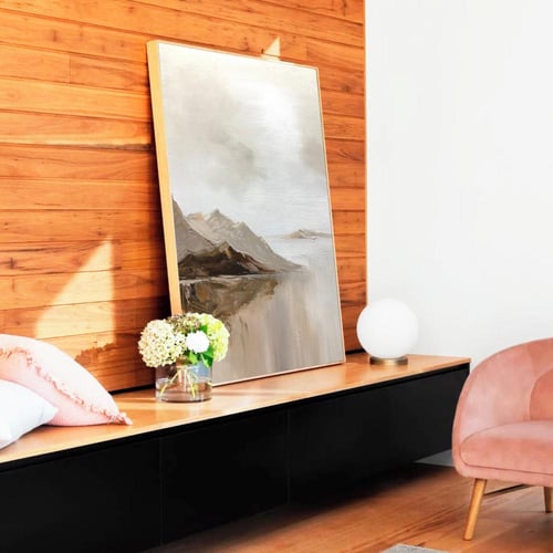 لوحة فنية بنى وبيج