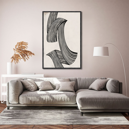 لوحة جدارية خطوط سوداء