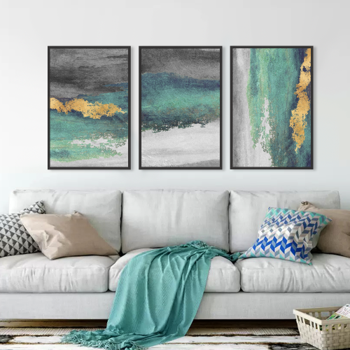 لوحات ثلاثية تجريدية كانفس