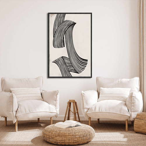 لوحة جدارية خطوط سوداء