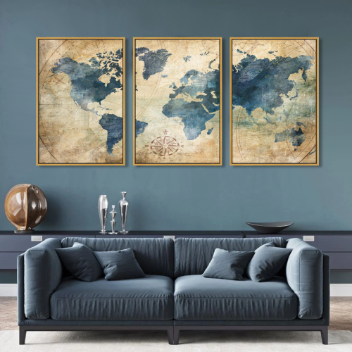 لوحات ثلاثية خريطة العالم
