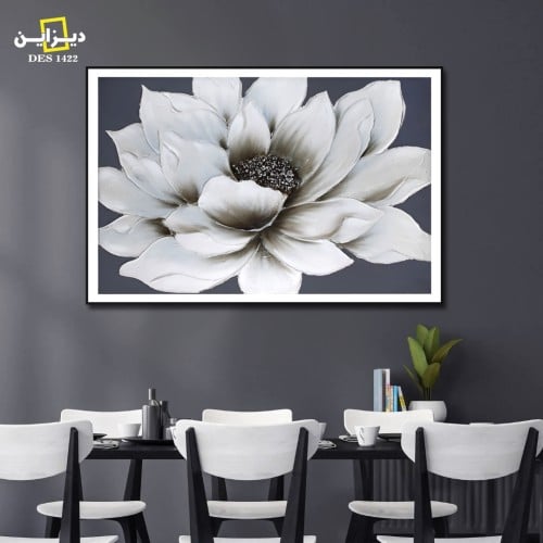 لوحة فنية وردة بيضاء