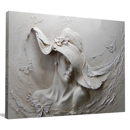 لوحة فنية وجة امرأة مطبوعة