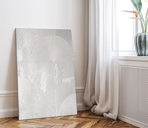 لوحة فنية بخط هندسي مطبوعة