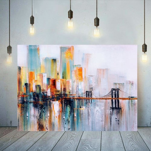 لوحة فنية تجريدية متعددة الألوان