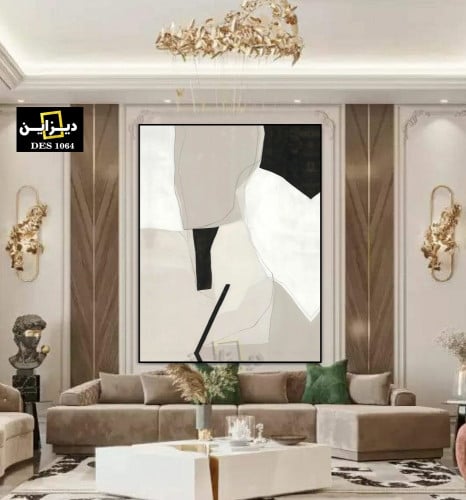 لوحة فنيه بخطوط هندسيه حاده