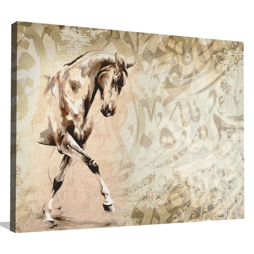 لوحة خيل والخط العربى