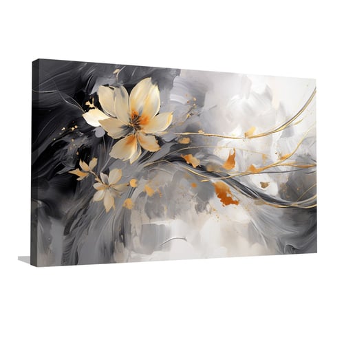 لوحة فنية زهور وأوراق