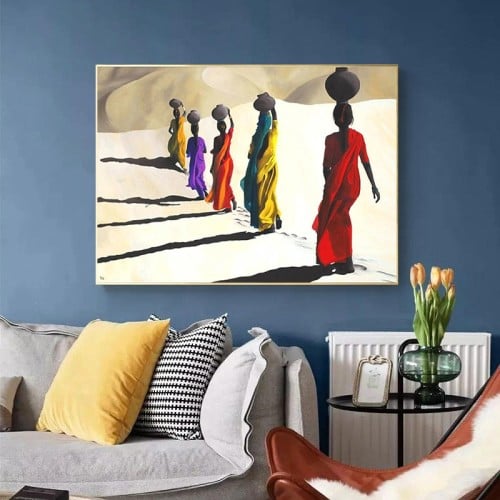 لوحه فتيات تمشي في الصحراء