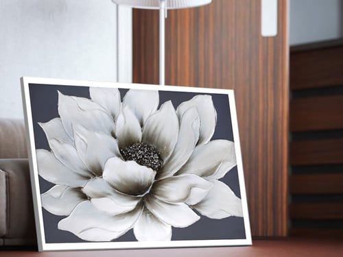 لوحة فنية وردة بيضاء