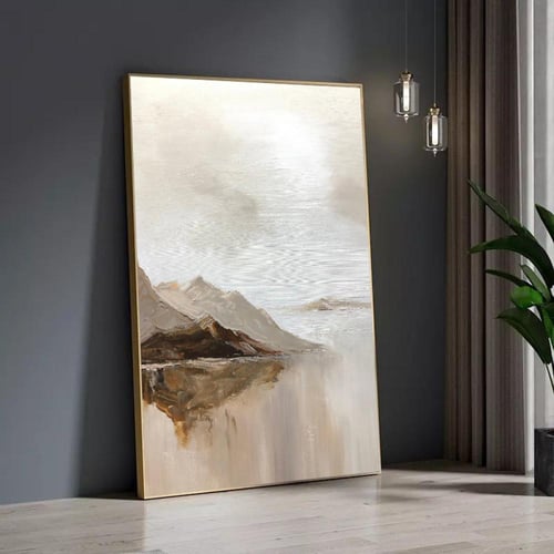 لوحة فنية بنى وبيج