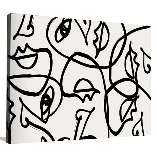 لوحة فنية وجوه بخط واحد