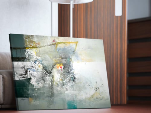 لوحة فنية تجريدية ألوان مختلطة