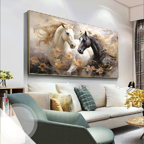لوحة جدارية خيول حديثة